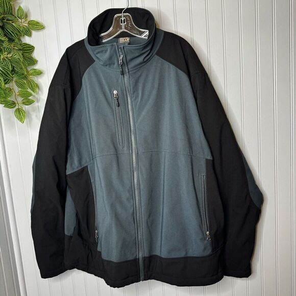 Gravel Gear Men’s Sz 2XL Insulated Soft Shell Jacket Black Gray Windbreaker NWOT - Picture 1 of 14